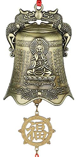 Feng Shui Glocken Glocke Klangspiel Buddhistische Glöckchen Glückverheißende Glückliche Buddha-Glocke, Die Wind-Glockenspiel-Glücks-Hängendes Dekor-Auto-Hängende Glocken-Frieden-Antiker Bronze-Glocken