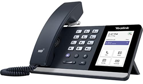 Yealink MP54 Mid-Level, Smart Corded IP Desk Phone, Power Over Ethernet, Optimal HD Audio, 4 inch (800 x 480 Pixel) Capacitive LCD Touch Screen, Android 9.0 (Zoom Edition) – Black