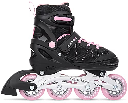 Movino Inline Skates Cruzer One | Verstellbare Rollschuhe für Damen, Mädchen, Jungen, Kinder & Erwachsene | Inliner mit Großen Rädern 72 mm