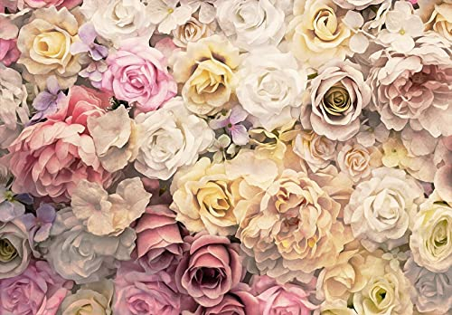WallArena - Vlies Fototapete Blumen 368x254 cm - Fototapeten - Tapeten - für Wohnzimmer Schlafzimmer - Vliestapete Wandtapete Tapete 3D Effekt- inkl. Kleister - Rosen
