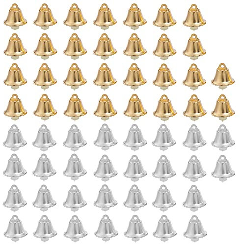 Pilikoll 60 Stück Weihnachtsdekoration Glocken Gold und Silber Deko-Mini Glocken Weihnachtsglocken zum Aufhängen für Weihnachtsbaum Ornament Dekoration Anhänger Party dekorative Gefälligkeiten
