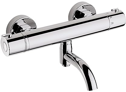 MORADO Miscelatore Doccia Termostatico,Miscelatore Termostatico Vasca,Miscelatore Doccia,Rubinetto Doccia Termostatico,Finitura Cromata, Montaggio a Parete