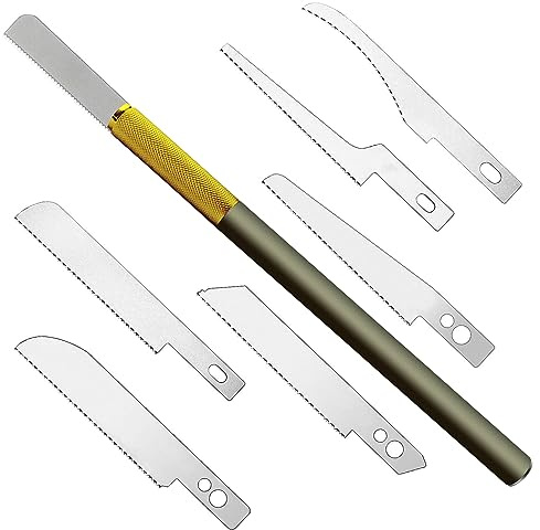ABEST Mini Handsäge mit zwei Sätzen von 6-teiligen Modelliermesser-Hobby-Heimwerker-Werkzeugset