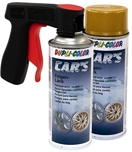 Felgenlack Lack Spray Car's Dupli Color 385902 Gold 2 X 400 ml mit Pistolengriff