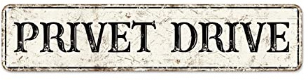 Guangpat Privet Drive Custom Street Sign Privet Drive Signs Vintage Privet Drive Decor Metal Tin Sign Wall Art Farmhouse Decorative Sign Rustic for Bedroom Cafe Bar Office Garage 18x4in