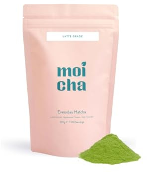 Everyday Matcha Green Tea Powder 100g by Moicha - Latte Grade Japanese Green Tea from Japan - Enjoy in Matcha Latte, Smoothies, Baking