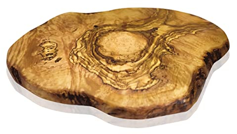 Tabla de madera de olivo, tabla de cortar, tabla de madera, tabla de desayuno, carne, corte natural 25 x 15,5 cm (+-2 cm)