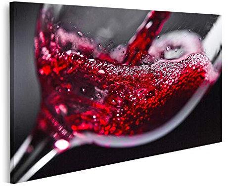 islandburner Tableau sur toile Vin rouge Verre à vin Fond noir Gros plan Peintures Impressions pour salon bureau