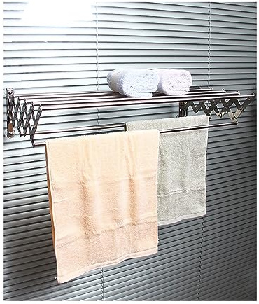 TCXSSL Stendibiancheria da Parete Estensibile in Inox Pieghevole Stendino A Fisarmonica Stendipanni for Cortile Ed sopra La Lavatrice Compatto E Pratico (Size : 55cm)