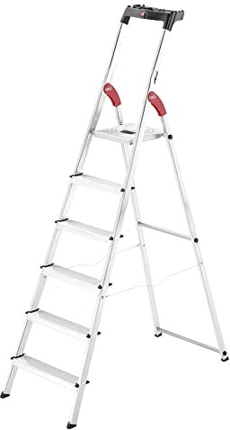 Escabeau Hailo L60 sécurisé pliable - 6 marches - 3.03m - en alu ultra léger