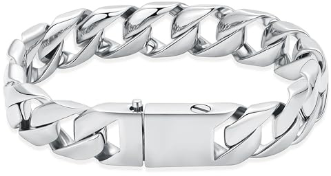 VCCWYQK Pulsera de urna para cenizas humanas para hombres, pulsera de enlace cubano, joyería de cremación para cenizas Keepsake Memorial Cenizas Soporte Pulsera