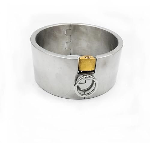 Fyrwqm Edelstahl Abschließbar Halsband SM Metall Halsreif/Halsfessel Sklave Hals Kragen Ring Cosplay BDSM Bondage Set Erwachsene Spiel Fesseln Sex bdsm ​halsban (Size : 14.3cm)