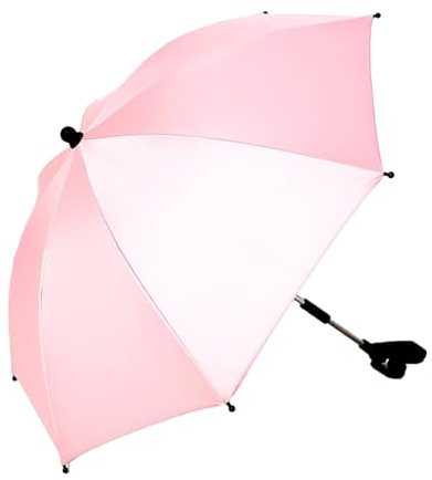 RTYUSWL Ombrello Universale per Passeggino da 30 Pollici con Morsetto Protezione UV Regolabile Parasole per Passeggino per Carrello Bici Sedia a Rotelle Sedia a Rotelle(Rosa)