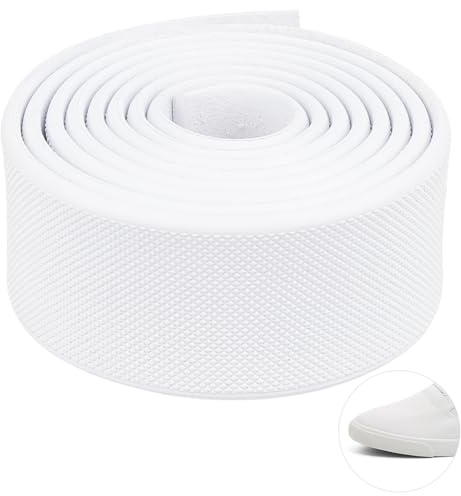 BENECREAT Sneakers con suola in gomma a bordo, 100x3,2 cm Motivo a rombi bianco Materiale per il bordo delle scarpe in tela Nastro di gomma per la riparazione delle scarpe sportive Fai-da-te