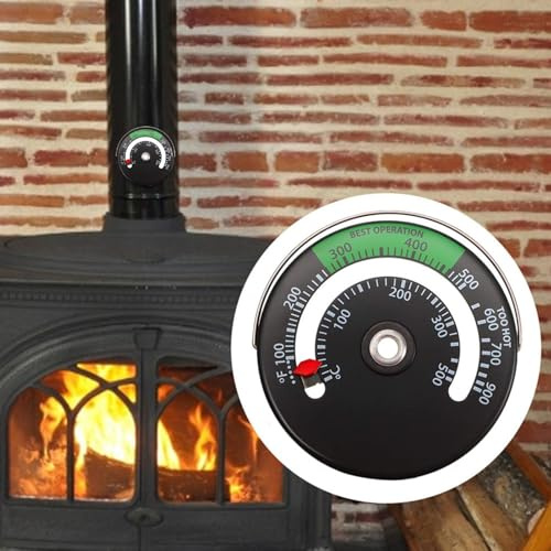 6cm Kamin Thermometer Magnetisch, Magnetische Ofen Thermometer, Kamin Ofen Thermometer, Thermometer Magnet Für Holzofen, Kaminofen Rohr Thermometer Messgerät, 0-500 ? /100~900 ?