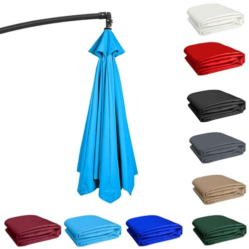 Outdoor Tischschirm Baldachin Ersatztuch für 2/2,7/3 Meter Gartenschirm Sonnenschutz Abdeckung für Sonnenschirm mit 6/8 Armen