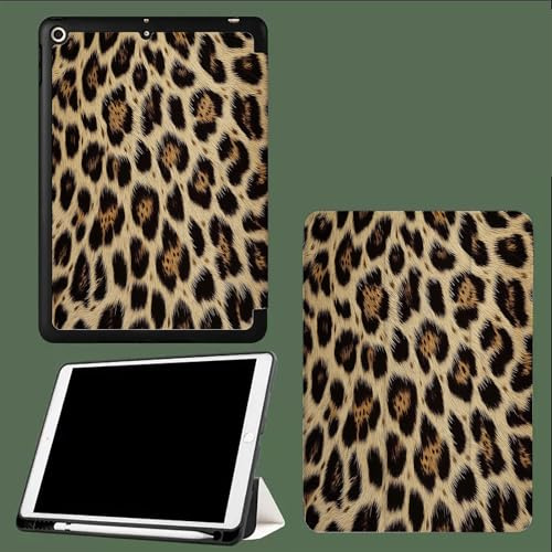 Leopard Hülle für iPad 10. Generation 2022,iPad 10,9 Hülle mit Pencil Halter Case mit Ständer Funktion und Auto Schlafen/Wachen Schutzhülle für iPad 10,9 Zoll Tier