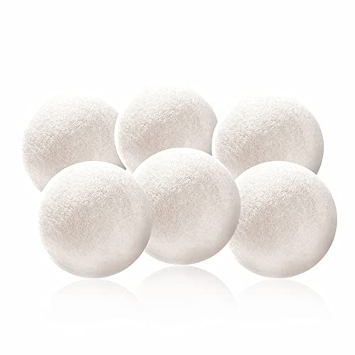 Sanfoelek Lot de 6 boules de laine 7 cm pour sèche-linge Écologique Adoucissant Déshumidification Réduit le temps de séchage Réutilisable Statique