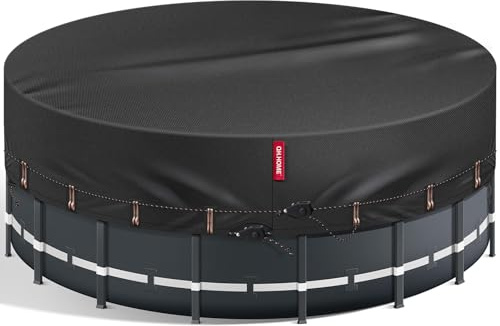 QH.Home 800D Winter-Poolabdeckung, 3,6 m, rund, [2025 verbessertes strapazierfähiges Gewebe], super Winddicht mit 2 patentierten Ratschen für einfache Installation, kälte- und UV-beständig