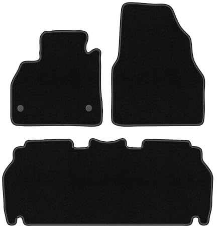 Velours-Fußmatten passend für Renault Kangoo Express 2021-, Schwarz, BASIC | passend für Hochdachkombi; dünner Velours-Teppich (Polypropylen), ca. 4 mm; rutschfest, vormontierte Befestigungen (Typ RN)