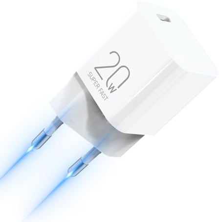 20W Cargador USB C Diseñado Especialmente para La Alimentación del i-Phone Cargador Tipo C con i-Phone 16/15/14/13/12 Plus Pro MAX Mini, AirPods iPad, Samsung Galaxy S24/23/22 Enchufe USB C