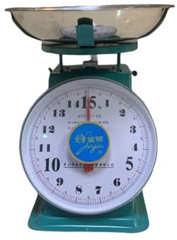 ZGFHLI Mechanische Küchenwaage,Manuelle Tara, Küchenwaage Retro,Großes Ziffernblatt,Abnehmbare Schale Aus Edelstahl,Wiegebereich 10 Kg,Blau