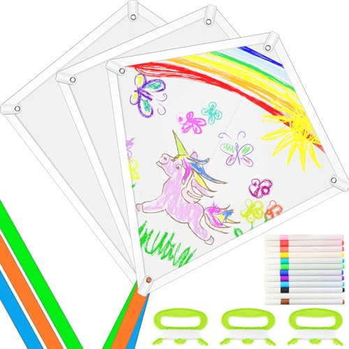 Set fai da te con draghi, 3 pezzi, bianco, da dipingere, per bambini