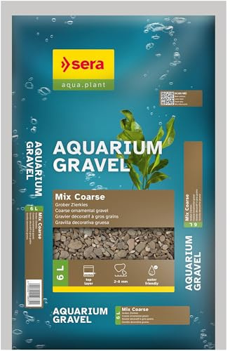 SERA Aquarium Gravel Mix Coarse 6 L | Sustrat pour Aquariums d’Eau Douce| pour Poissons, Silures et Crevettes | Aspect Naturel