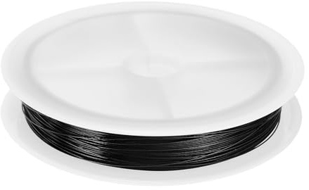 QUARKZMAN Alambre De 82 Pies De Longitud Calibre 28 Acero Inoxidable Negro | Alambre Para Manualidades Joyería, Resistente A La Oxidación, Para Suministros De Fabricación De Joyería Manualidades