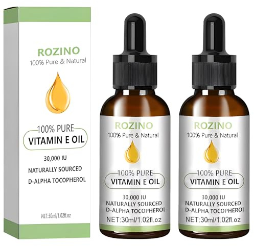 Olio di Vitamina e Puro, 2 x 30 ml Vitamina E Pura, Olio Vitamina E