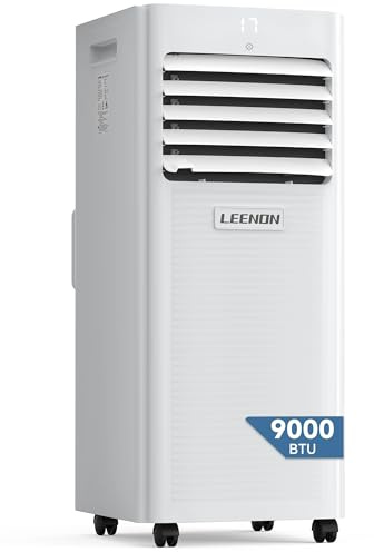 LEENON Klimaanlage Mobil Klimagerät 9000 BTU, 4 in 1 Kühlen Entfeuchten Lüftermodus Schlafmodus, 2.6KW Mobile Klima mit Abluftschlauch, Fernbedienung/ 24h-Time, Air Conditioner, Für Räume bis 35 m²