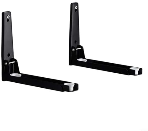 NINMORTH Étagère à micro-ondes pliable en acier inoxydable, réglable, support de four télescopique pour petites cuisines, meuble de rangement peu encombrant (noir)