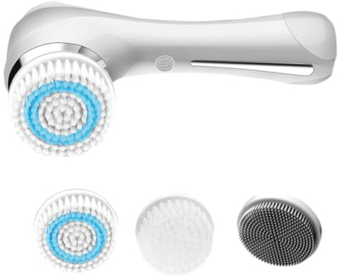 Housoutil Spazzola Elettrica Pulizia Profonda e Delicata in Silicone Bianco per Pulizia Viso Adatta per Uso Domestico e Viaggi per Donna e Ragazza