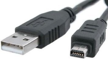 Dragon Trading Cable USB Compatible OLYMPUS CB-USB6 / CB-USB5 – Cable de Transferencia de Datos y Carga (en modelos compatibles) para Olympus Stylus, Evolt, OM-D, PEN, Tough, SP, FE, XZ y más