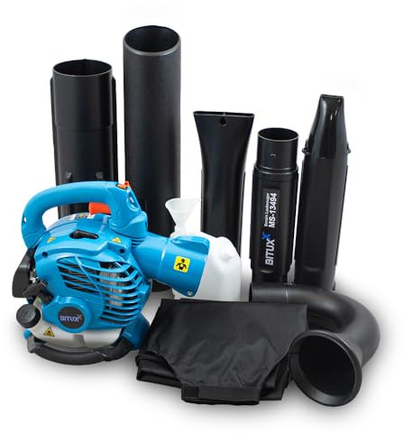 BITUXX® Profi Benzin 3in1 Laubsauger Laubbläser Laubhäcksler Fangsack Gartenhäcksler Laubgebläse 1 PS