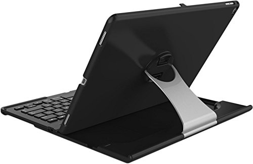 ProCase Funda con Teclado Inglés para iPad Pro 12,9 2017 2015, Funda con Teclado Americano Inalámbrico, 360 Grados Giratoria, Angulo de Visión Múltiple, Funda Protectora para iPad Pro 12.9 -Negro