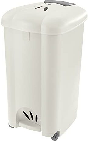 Tontarelli TON678 Pattumiera Carolina, Bianco, 50 lt