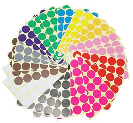 LJY 576 Klebepunkte 32 mm, 12 Farben, 24 Blatt