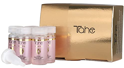 Tahe Lumière Express Tratamiento capilar post color/Cura Protectora del Color Rica en Queratina Triónica y Aceite de Argán, 5 X 10 ml