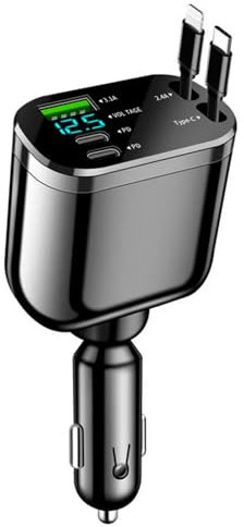 NODELINK Cargador de Coche Adaptador Universal con Protección contra Sobrecorriente Carga Rápida Universal para Móviles y Dispositivos usbc Android (Plus)