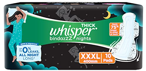 Whisper Ultra Nights XXXL 10 Pads - Bindazz Night Sanitary Pads