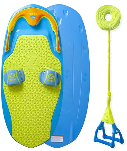 ZUP You Got This 260 Board and Handle Combo with EVA Foam Padding, All-in-One Kneeboard, Wakeboard, Wakeskate, and Wakesurf Board for Kids, Teens, and Adults, Blue, 51.7 x 23.8 x 4.6