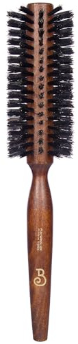 Handwerksbetrieb Brossier - Runde Haarbürste aus Buche Massivholz - 45 mm - Bürste Brushing Handwerklich Hergestellt, 100% Naturell, aus Reinem Wildschweinborsten - Französische Herstellung