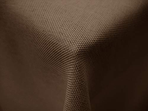 Brillant GARTENTISCHDECKE Leinen Optik Fleckschutz abwaschbar Lotus eckig rund oval (Oval 135x180cm, braun)