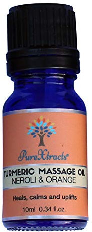 Turmeric Massage Oil with Neroli & Orange, 100% Natural, Natural Pain Relief, Arthritis Relief, Rich in Vitamin C, Anti-inflammatory, Smells Amazing - by PureXtracts