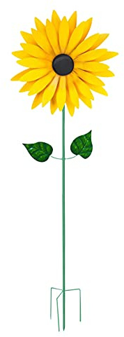 Metal Sunflower Wind Spinner for Outdoor Garden Decoration, Large Stake Sunflower Beautiful Windmill Artificial Flowers,Wind Spinner for Outdoor Courtyard Yard Lawn Patio Summer Garden Decoration