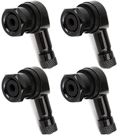 4 Pcs Tire Valve Stem, 90 Degree Angled Tyre Valve Extension, Adapter for Car, Motorcycle, Bike, Scooter