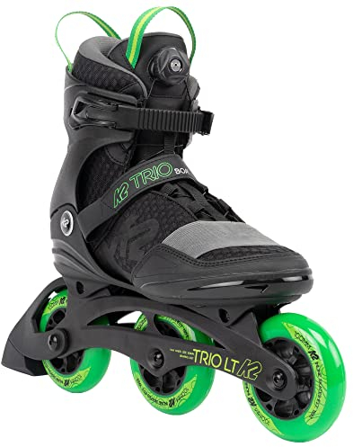 K2 Skates Unisex Inline Skates Trio LT 100, Black - Green, 30G0301.1.1.140