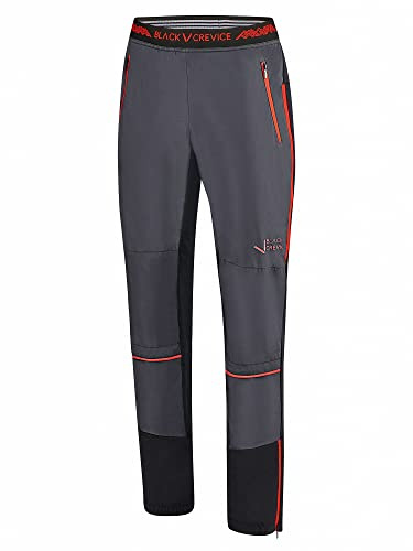 Black Crevice Herren Skitourenhose I Hochwertige Wanderhose Herren aus 88% PES & 12% Spandex I Wind- & Wasserabweisende Outdoorhose Herren I Winterhose für Herren mit Bewegungsfreiheit