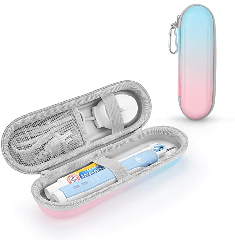 Schutzhülle für Braun Oral B Pro 2 2500, 2900, 2700, 2000, Vitality 100, Smart 4 4000N, 4500 elektrische Zahnbürste, Hartschale, Schutzbeutel für Reisen (Rosa)